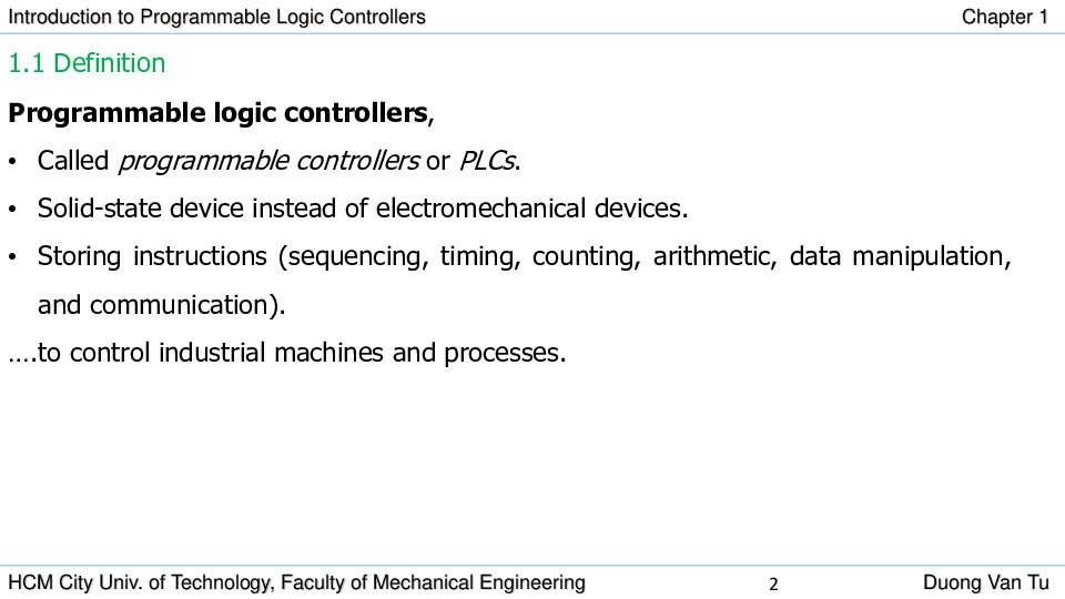 Chapter 1 - Introduction to Programmable Logic Controllers.pdf-Thư viện tài liệu, giáo trình, bài giảng, bài tập lớn, đề thi online  môn học Plc (Programmable Logic Controller)  ĐH Bách Khoa HCM-1