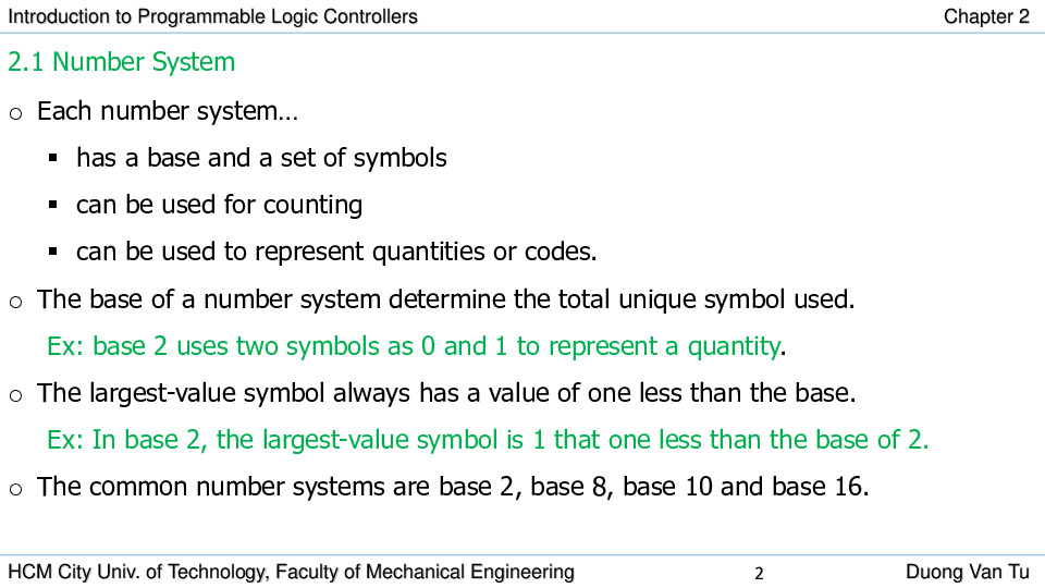 Chapter 2 - Number System and Code.pdf-Thư viện tài liệu, giáo trình, bài giảng, bài tập lớn, đề thi online  môn học Plc (Programmable Logic Controller)  ĐH Bách Khoa HCM-1