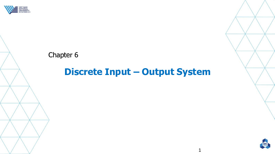 Chapter 6 - Discrete Input-Output System.pdf-Thư viện tài liệu, giáo trình, bài giảng, bài tập lớn, đề thi online  môn học Plc (Programmable Logic Controller)  ĐH Bách Khoa HCM-0
